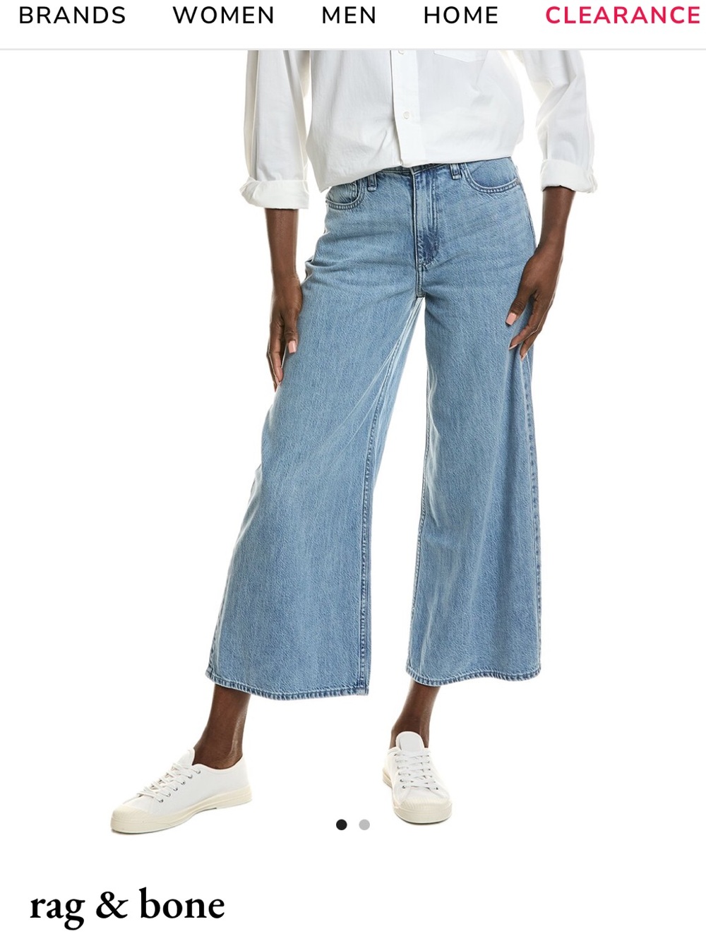 rag & bone Serena Crop Buchanan Wide-Leg Jeans